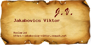 Jakabovics Viktor névjegykártya